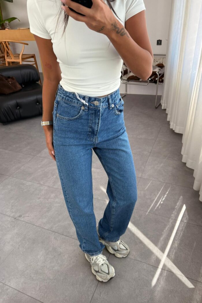 Liya Mom Fit Lacivert Jean - Görsel 2