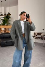 Poliviskon Blazer Ceket Antrasit
