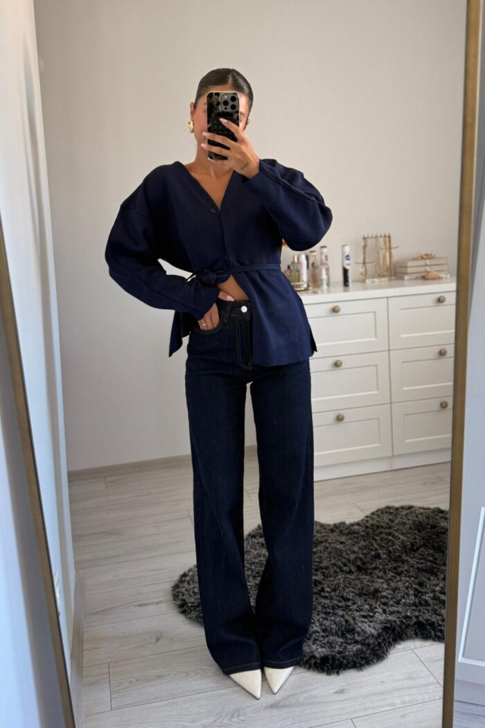 Loyal Wide Leg Dark Blue Jean - Görsel 1
