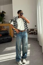Han Baggy Mavi Eskitme Jean