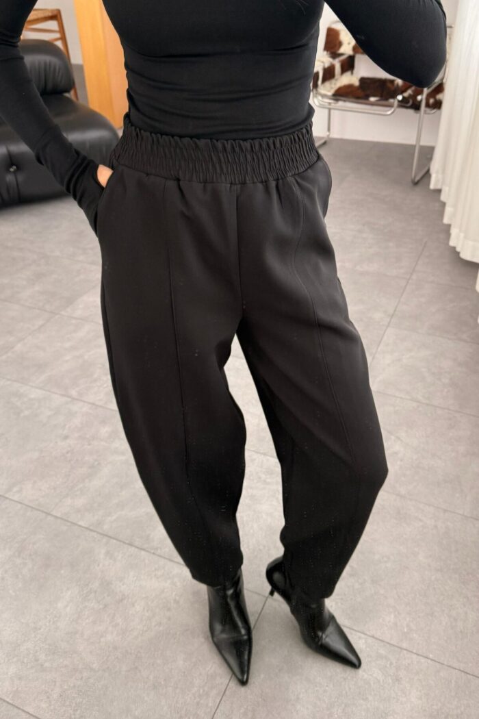 Beli Lastikli Havuç Pantolon Siyah - Görsel 2