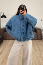 Yarasa Kol Denim Ceket