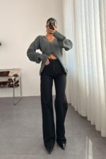 Nigel Siyah Wide Leg Jean