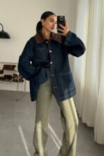 Kadife Yaka Denim Ceket