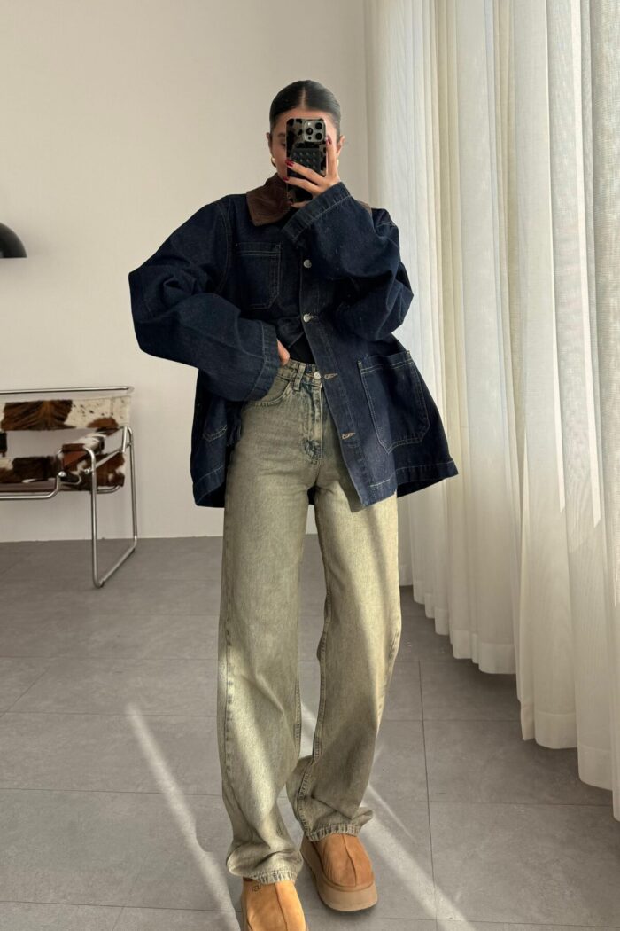 Holn Eskitme Straight Jean - Görsel 1