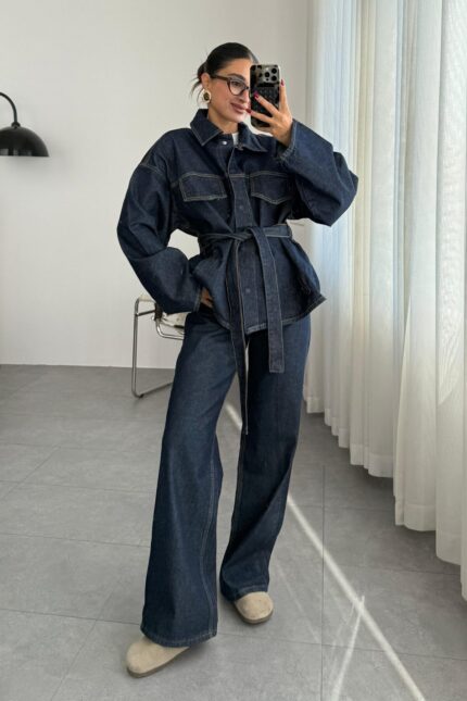 Fuly Denim Gömlek Pantolon Takım Lacivert