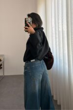 Beli Lastikli Bomber Ceket Siyah - Görsel 3