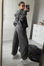 Eskitme Antrasit Sweat Eşofman Takım - Görsel 5