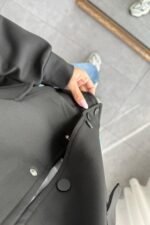 Çıtçıtlı Scuba Ceket Siyah - Görsel 3