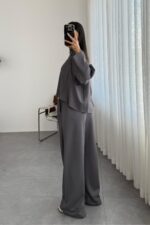 Kesik Yaka Oysh Takım Gri - Görsel 3