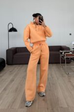 Beli Lastikli Polo yakalı Eşofman Takım Turuncu