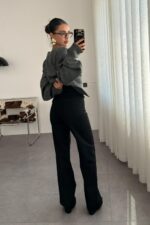 Nigel Siyah Wide Leg Jean - Görsel 4