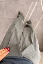 Beli Katlı Kumaş Pantolon Antrasit - Görsel 3