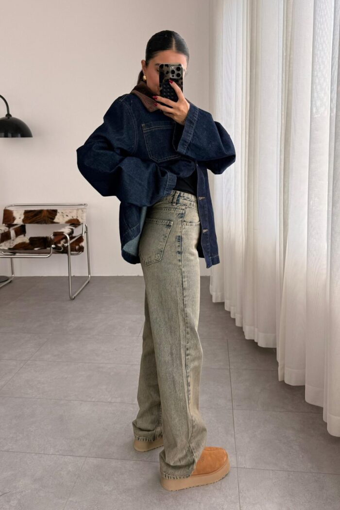 Holn Eskitme Straight Jean - Görsel 4