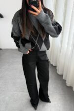 Elroy Koyu Siyah Wide Leg Jean - Görsel 2