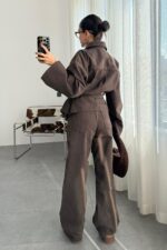 Fuly Denim Gömlek Pantolon Takım Acı Kahve - Görsel 4