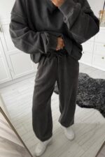 Eskitme Antrasit Sweat Eşofman Takım - Görsel 3