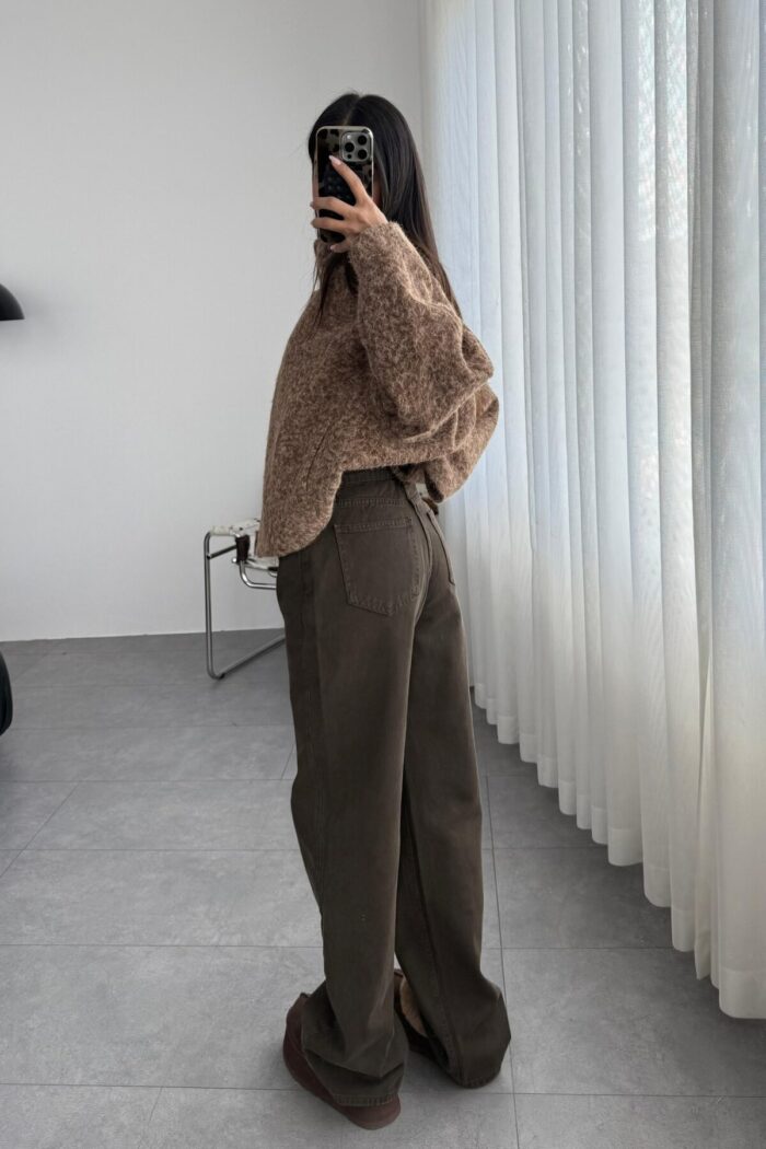 Stella Wide Leg Kahve Jean - Görsel 3