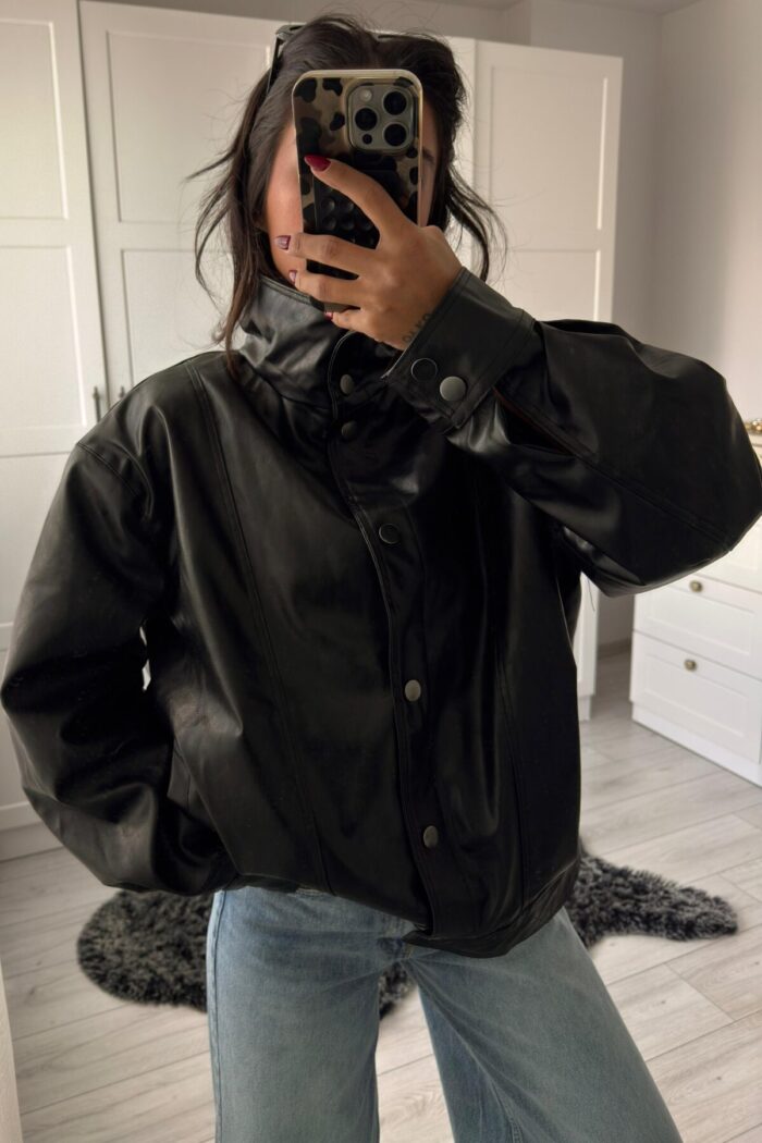 Çıtçıt Düğmeli Oversize Bomber Ceket - Görsel 3