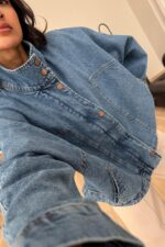 Yarasa Kol Denim Ceket - Görsel 3