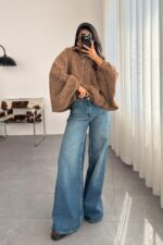 Bol Paça Lacivert Eskitme Jean