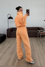 Beli Lastikli Polo yakalı Eşofman Takım Turuncu - Görsel 3