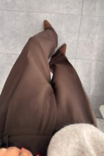 Mabel Premium Palazzo Pantolon Kahverengi - Görsel 3