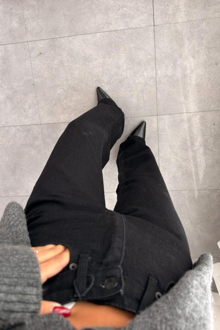 Nigel Siyah Wide Leg Jean - Görsel 3