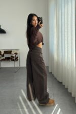 Morgan Baggy Kahve Eskitme Jean - Görsel 3