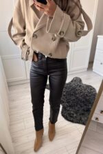 Deri Slim Fit Avı Kahve Jean - Görsel 2