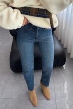 Kya Kesik Paça Slim Fit Mavi Jean - Görsel 2