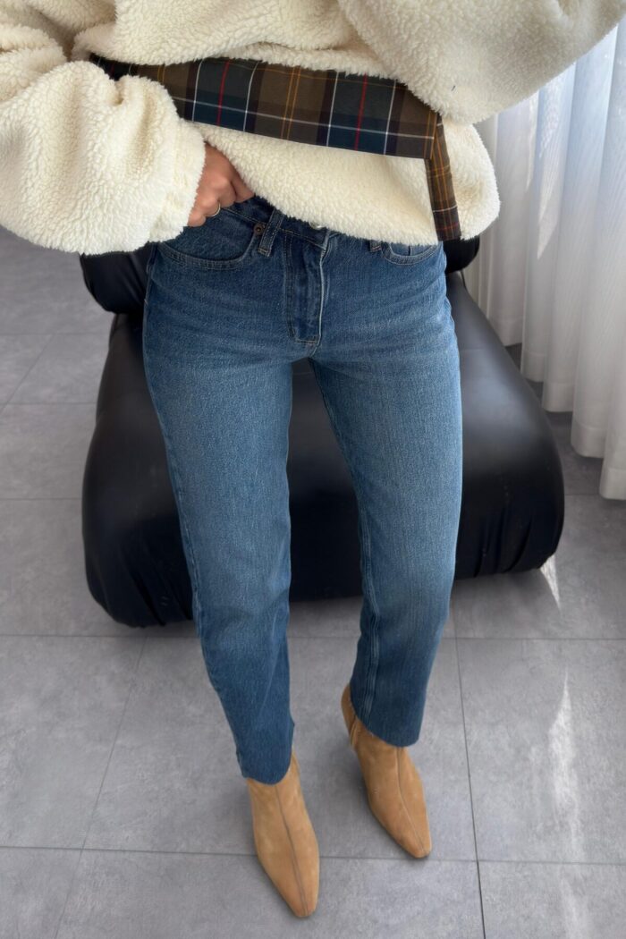 Kya Kesik Paça Slim Fit Mavi Jean - Görsel 2