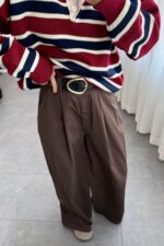 Kemerli Bolluk Pantolon Kahverengi - Görsel 2