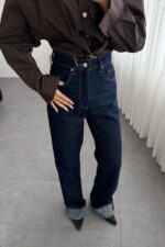 Eva Wide Leg Lacivert Jean - Görsel 2