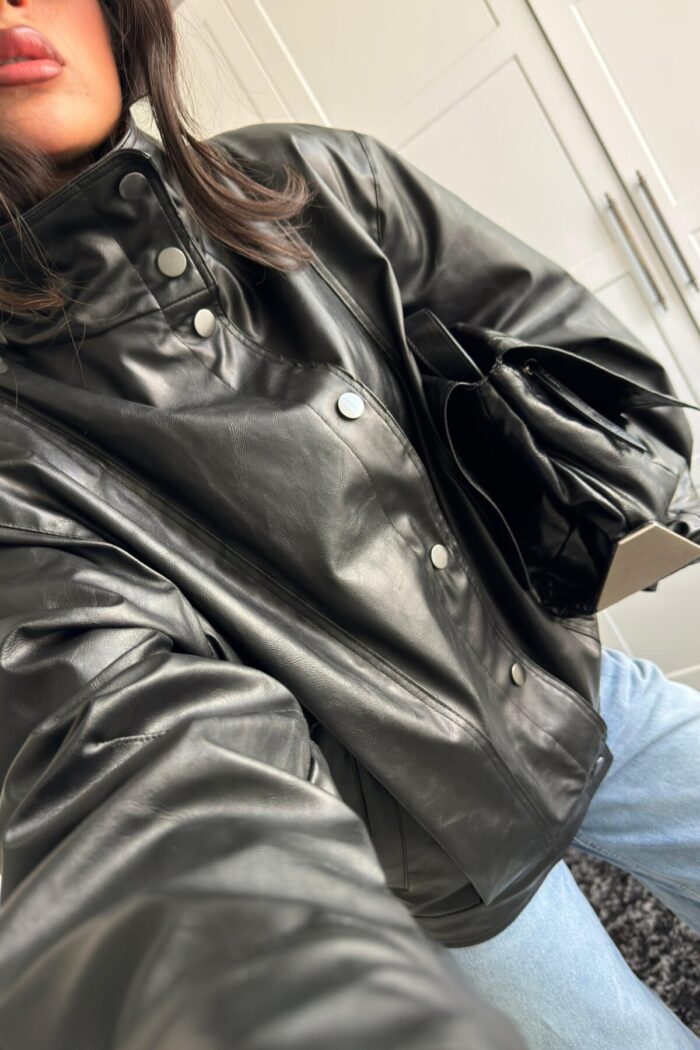 Çıtçıt Düğmeli Oversize Bomber Ceket - Görsel 4