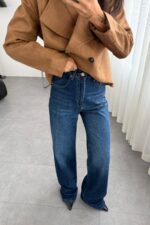 Janes Wide Leg Lacivert Eskitme Jean - Görsel 2