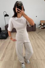 Belden Oturtmalı Triko Takım Taş - Görsel 2