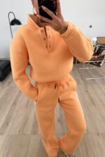Beli Lastikli Polo yakalı Eşofman Takım Turuncu - Görsel 2