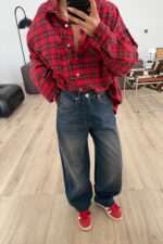 Rory Kesik Paça Ballon Jean - Görsel 2