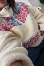 Etnik Desenli Dik Yaka Peluş Sweat - Görsel 2
