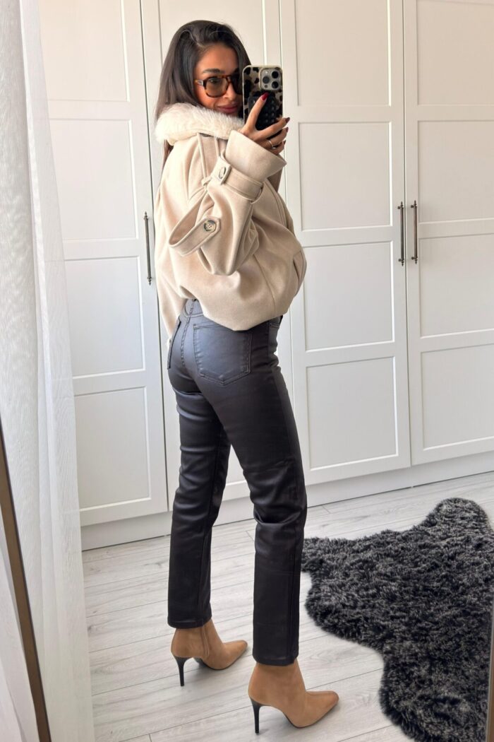 Deri Slim Fit Avı Kahve Jean - Görsel 4
