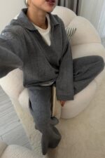 Relax Polo Yaka Triko Takım Antrasit - Görsel 3