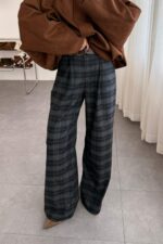 Kemerli Ekose Pantolon Lacivert - Görsel 2