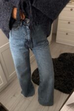 Kesik Paçalı Renkli Taşlı Wide Leg Jean - Görsel 2