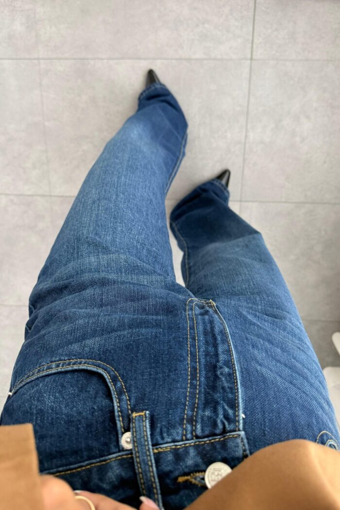 Janes Wide Leg Lacivert Eskitme Jean - Görsel 3