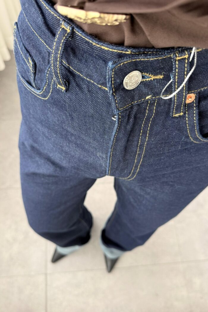 Eva Wide Leg Lacivert Jean - Görsel 3