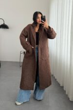 Lulu Kırçıllı Kaban Kahverengi