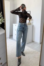 Sophia Ballon Mavi Eskitme Jean