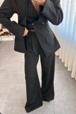 Belden Oturtmalı Blazer Takım Siyah - Görsel 4