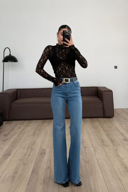 Dangi İspanyol Paça Açık Mavi Jean